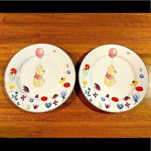 Disney Winnie the Pooh with Flowers Dinner Plates set of 2 NWT